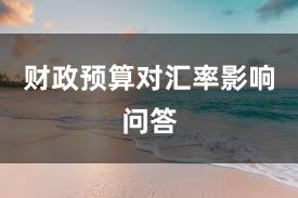 财政预算对汇率影响问答